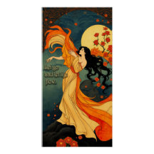 Art Nouveau Godin Stromende Vlam Bloemstuk
