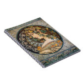  Art Nouveau Godin van de Natuur door Mucha Notitieboek (Rechterzijde)