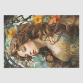  Art Nouveau Godin Victoriaans Boho Floral Tissuepapier (Voorkant)