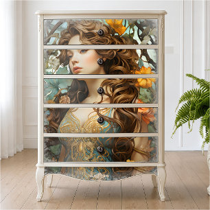 Art Nouveau godin vintage Boho bloemendecoratie Tissuepapier