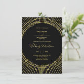 Art nouveau gold and black bruiloft call kaart (Staand voorkant)