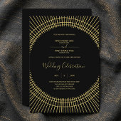 Art nouveau gold and black bruiloft call kaart