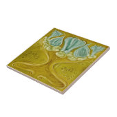 Art Nouveau Gold Aqua Repro Faux Relief 1905 Tegeltje (Zijkant)