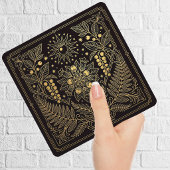 Art Nouveau Gold Botanical Celestial Illustration  Tegeltje