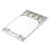 Art Nouveau Gold Flower Border Notitieblok (Schuin)