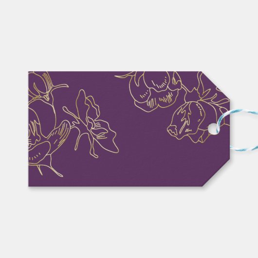 Art Nouveau Gold Flowers Cadeaulabel (Voorkant (Horizontaal))