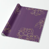 Art Nouveau Gold Flowers Cadeaupapier (Uitgerold)