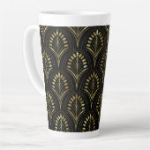 Art Nouveau Gold Flowers Latte Mok (Linkerhoek)