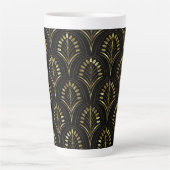 Art Nouveau Gold Flowers Latte Mok (Voorkant)