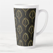 Art Nouveau Gold Flowers Latte Mok (Rechts)