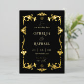 Art Nouveau Gold Foil Wedding Save the Date Kaart (Staand Voorkant)