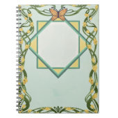 Art Nouveau Golden Mimosa Spiral Notebook Notitieboek (Voorkant)