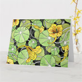 Art Nouveau Golden Nasturtium patroon Kaart (Gele Bloem)