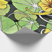 Art Nouveau Golden Yellow Nasturtium patroon Cadeaupapier (Hoek)