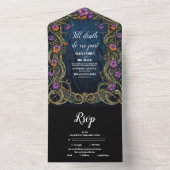 Art Nouveau Gothic Halloween bruiloft All In One Uitnodiging (Binnen)