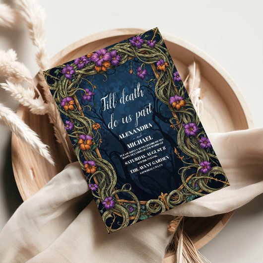 Art Nouveau Gothic Halloween bruiloft Kaart