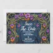 Art Nouveau Gothic Halloween bruiloft Save The Date (Voorkant)