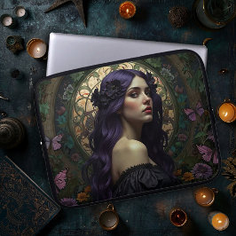 Art Nouveau Gotische Vrouw Laptop Sleeve