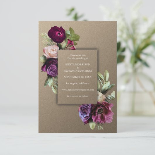 Art nouveau,goud,,art deco,Victoriaans,trouwkaart Kaart (Staand voorkant)