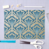Art nouveau, goud, blauwgroen, patroon, vouw, Vict Tissuepapier (Craft)