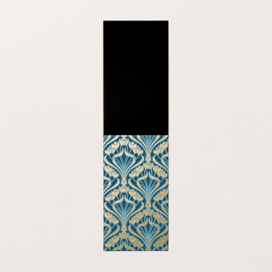 Art Nouveau, goud, blauwgroen, vouw, bloemkool, pa Visitekaartje (Buitenkant ongevouwen)