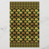 art Nouveau, goud, groen, floreel, patroon, , d Briefpapier (Voorkant)