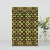 art Nouveau, goud, groen, floreel, patroon, , d Briefpapier (Staand voorkant)