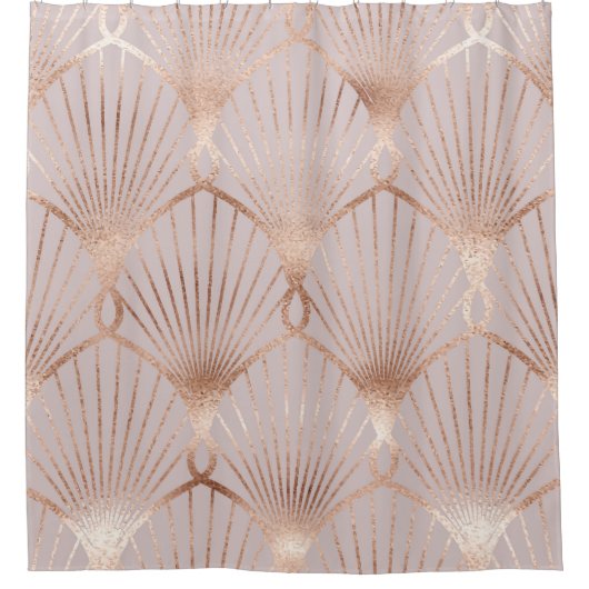 Art Nouveau Goud: Naadloos blad Douchegordijn (Voorkant)