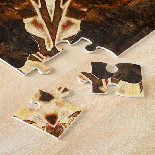 Art Nouveau: goudbruin Legpuzzel (Zijkant)