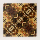 Art Nouveau: goudbruin  Legpuzzel (Horizontaal)