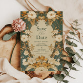 Art Nouveau Gouden Botanische Boog Huwelijk Save The Date