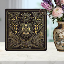 Art Nouveau Gouden Botanische Hemelse Illustratie