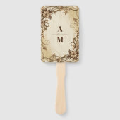 Art Nouveau Gouden Botanische Huwelijk Handwaaier (Voorkant)