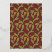 Art Nouveau Gouden Groene Botanische Uitnodiging (Achterkant)