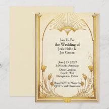 Art Nouveau gouden huwelijksuitnodiging