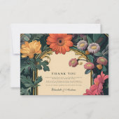 Art Nouveau Gouden Lijst bruiloft Bedankkaart (Voorkant)