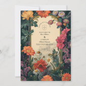 Art Nouveau Gouden Lijst bruiloft Kaart (Voorkant)