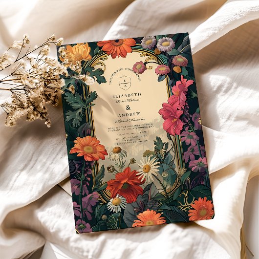 Art Nouveau Gouden Lijst bruiloft Kaart