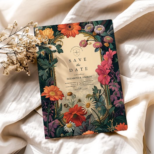 Art Nouveau Gouden Lijst bruiloft Save The Date