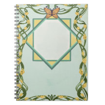 Art Nouveau Gouden Mimosa Spiraal Notebook