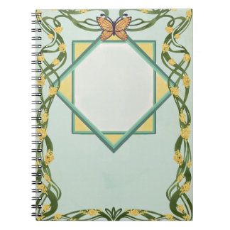 Art Nouveau Gouden Mimosa Spiraal Notebook Notitieboek