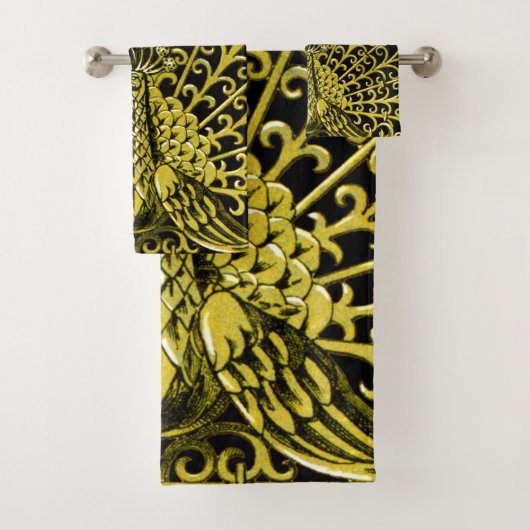 Art Nouveau gouden pauw Bad Handdoek (Insitu)