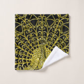 Art Nouveau gouden pauw Bad Handdoek (Wasdoekje)