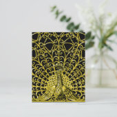 Art Nouveau gouden pauw Briefkaart (Staand voorkant)