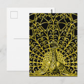 Art Nouveau gouden pauw Briefkaart (Voorkant / Achterkant)