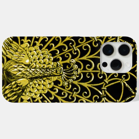 Art Nouveau gouden pauw Case-Mate iPhone Case (Achterkant (horizontaal))