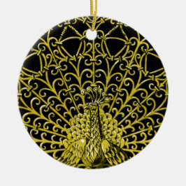 Art Nouveau gouden pauw Keramisch Ornament