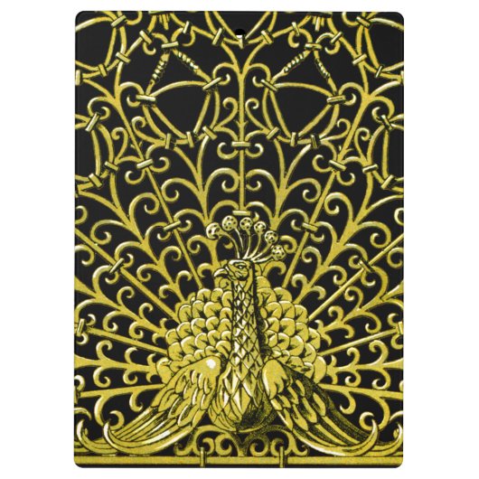 Art Nouveau gouden pauw Klembord (Achterkant)