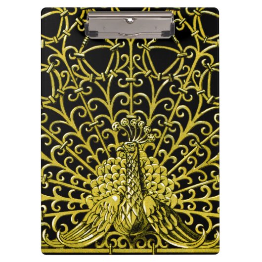 Art Nouveau gouden pauw Klembord (Voorkant)