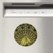 Art Nouveau gouden pauw Magneet (Insitu (Vaatwasser))